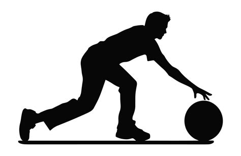 Bowling Player Silhouette Vector A Male Bowler Black Clipart 41009100