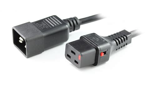 2M IEC C19 to C20 Power Cable with IEC Lock - www.powercord.com.au