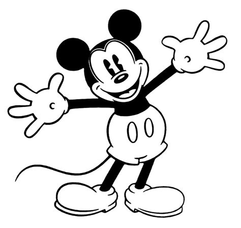 Mickey Cl Sico Para Colorear Imprimir E Dibujar Coloringonly