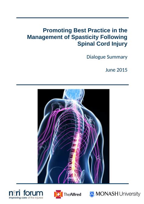 Pdf Promoting Best Practice In The Management Of Spasticity Following Spinal Cord Injury