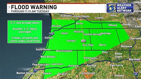 Flood warning in effect for some West Michigan counties