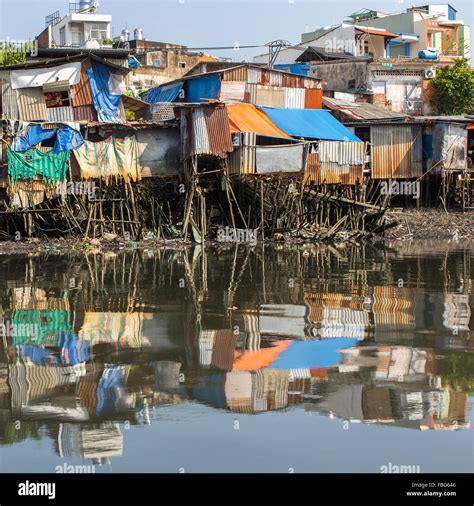 Citys Slums View From The Saigon River Ho Chi Minh City Vietnam