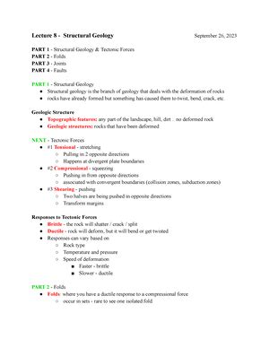 Geology 1010 Exam 1 Lecture Notes 1 2 3 4 Geology 1010 Exam 1