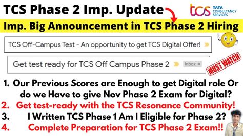 Big Update TCS Phase 2 Ninja Digital Off Campus Hiring Complete