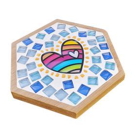 Craft Diy Gift Colourful Glass Mosaic Tiles Kits Inner Heart Hexagon