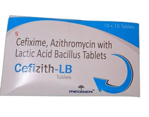 Medgen Cefixime Azithromycin Lactic Acid Bacillus Tablets 200 Mg At