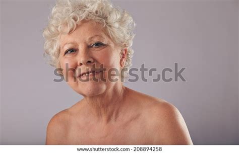 Portrait Beautiful Naked Senior Woman Looking Stock Photo Edit Now