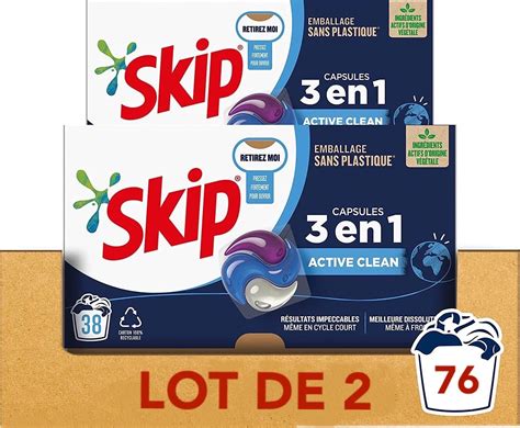 Skip Lessive Capsules En Active Clean Sans Emballage Plastique X