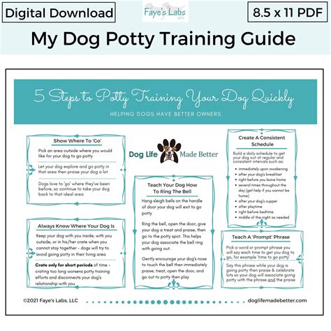 5 Step Guide to Puppy Potty Training Dog Potty Training PRINTABLE Tips on Potty Training a Puppy
