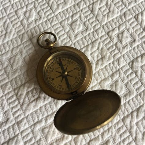 Vintage Wwi Brass Compass Pocket Watch Stanley Londo Gem