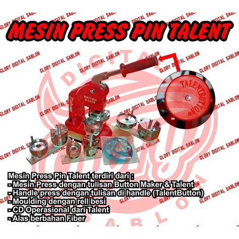 Jual Mesin Pin Talent Mesin Press Pin Moulding 58 ORIGINAL TALENT