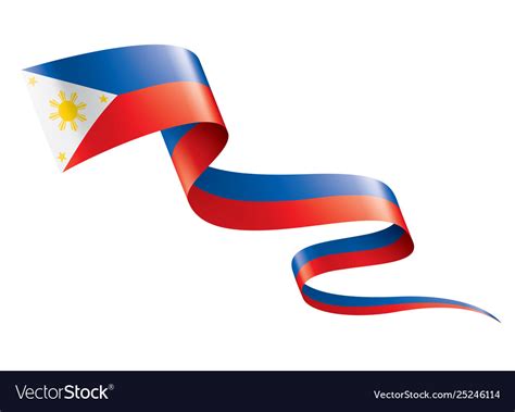 Philippines Flag On A White Royalty Free Vector Image