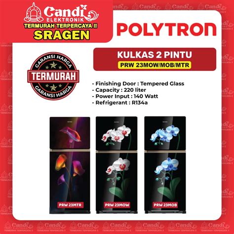 Jual Kulkas Polytron Pintu Liter Prw Mow B Mtr Shopee