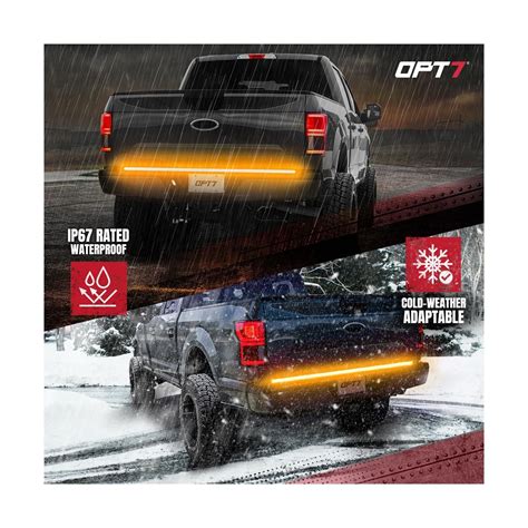 OPT7 60 Redline Triple Row LED Tailgate Light Bar W Sequential Amber