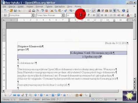 Edycja tekstu część 1 OpenOffice YouTube