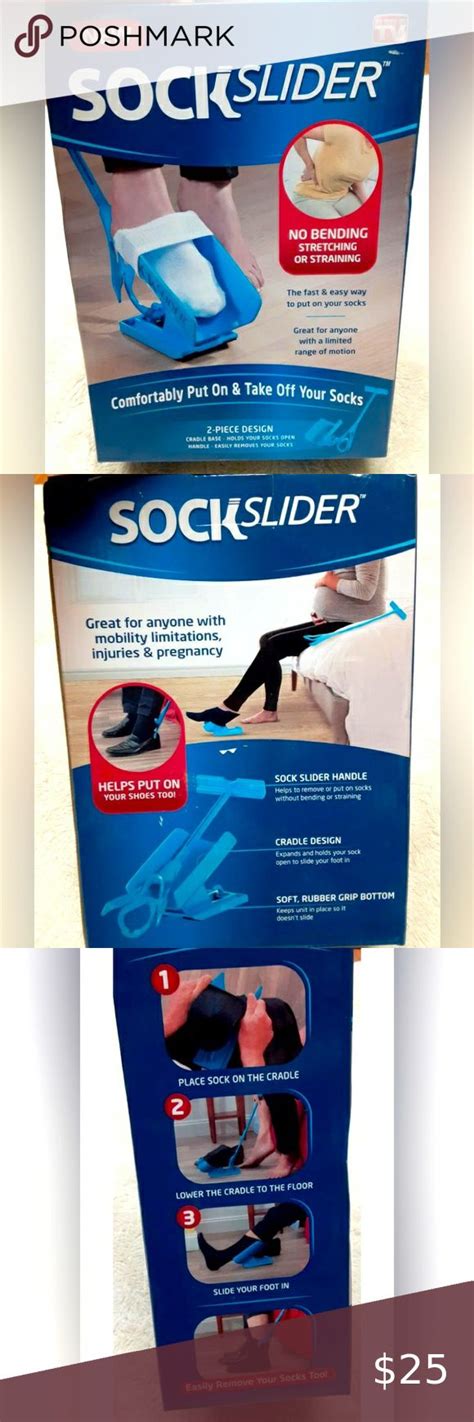 Sock Slider The Easy On Off Sock Aid Shoe Horn As Seen On Tv