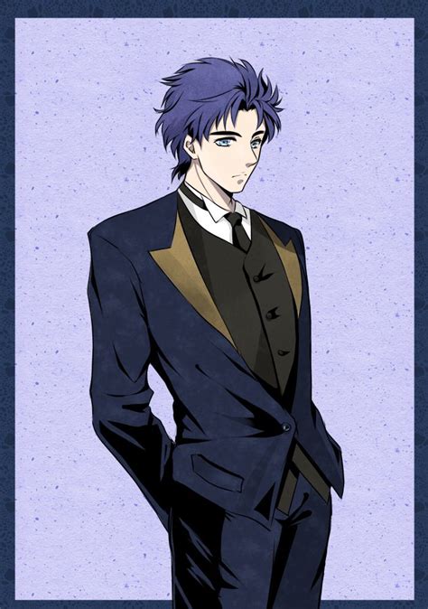 1boy Blueeyes Bluehair Formal Jojonokimyounabouken Jonathan