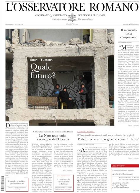 Periódico L Osservatore Romano Italia Periódicos de Italia Edición