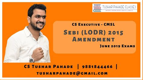 Part 1 Cmsl Amendments Sebi Lodr 2015 December 2019 Youtube