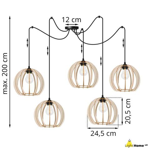 Lampa Wisz Ca Spider Timber Nowoczesna Drewniane Klosze Lampy Wisz Ce