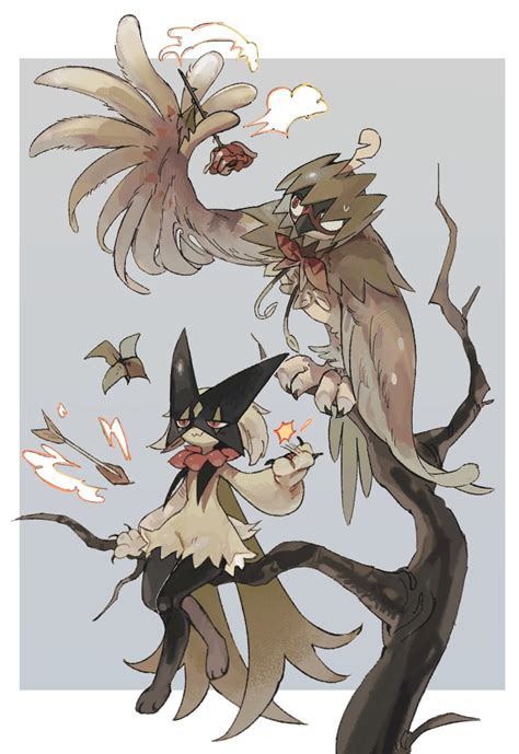 Meowscarada And Decidueye Pokemon Drawn By Homilmugi Danbooru