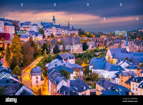 Luxembourg City Luxembourg Cityscape Image Of Old Town On Alzette