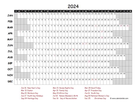 2024 Year Planner South Africa Printable Fanni Jeannie