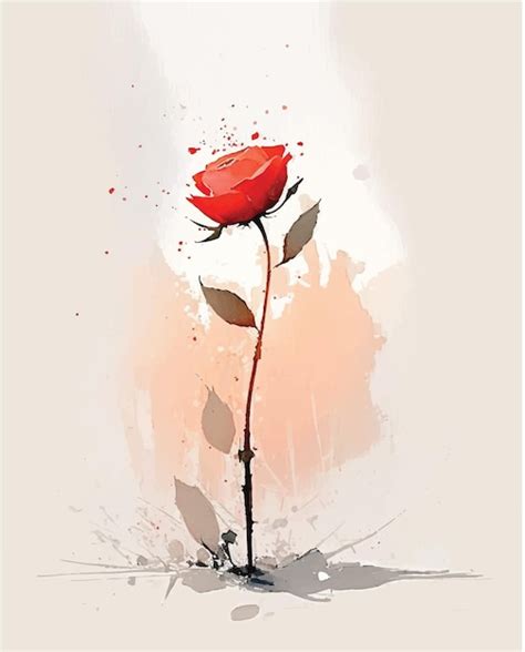 Premium Vector Red Rose Painting Watercolor 8