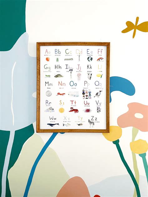 Nature Alphabet Poster 16x20 Art Print Colorful Nursery - Etsy