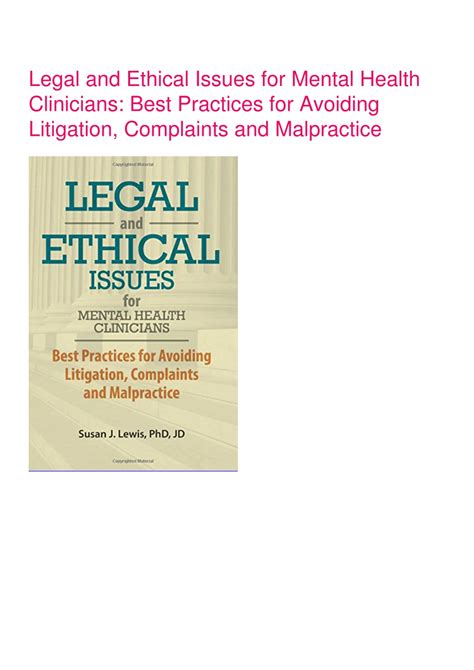 PPT Read Book Legal And Ethical Issues For Mental Health Clinicians