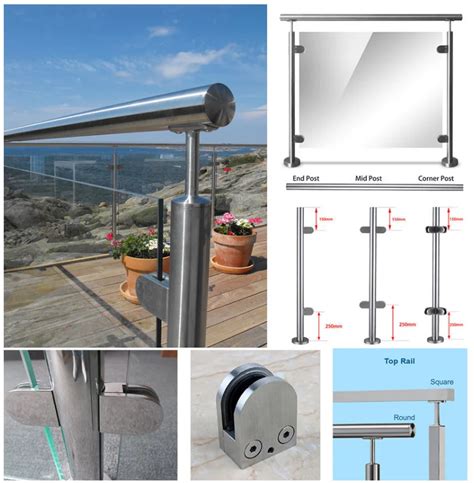 304 Handrail Balcony Stainless Steel Round Post Glass Railing Systems Buy Handrail Round Post