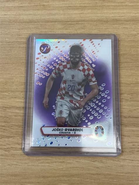 Josko Gvardiol Topps Route Vierge Vers R Fracteur Violet Uefa Euro