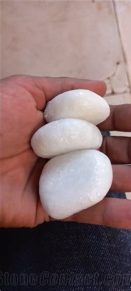 Decorative Pure White Marble Pebbles From Egypt Stonecontact