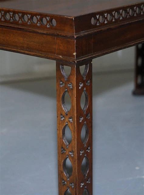 Hardwood Chinese Chippendale Style Silver Tea Of Coffee Table Fret Work Carved At 1stdibs