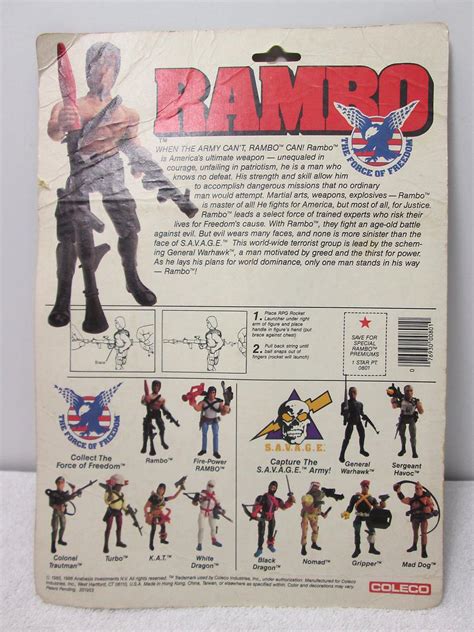 Rambo The Force of Freedom & SAVAGE Figure Set of 5 + 2 Guns - Coleco ...