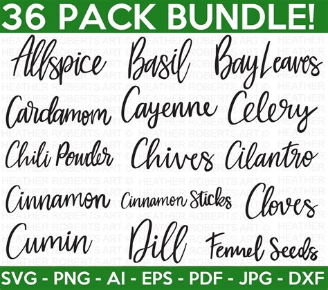 Spice Labels Svg Bundle Spices Svg Pantry Labels Svg Seasoning