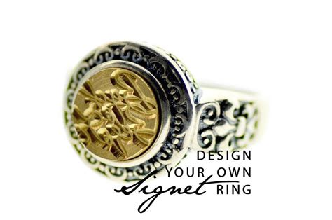 Bespoke Custom Design Your Own Signet Wax Seal Intaglio Ring Backtozero