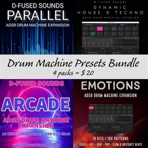 D Fused Sounds ADSR Drum Machine Bundle 4 Packs For 20 USD