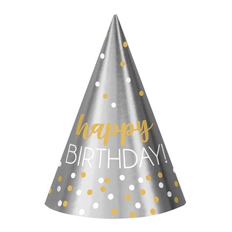 Happy Birthday Cone Hat 12/pkg | Confetti birthday party, Birthday party hats, Party favors for ...