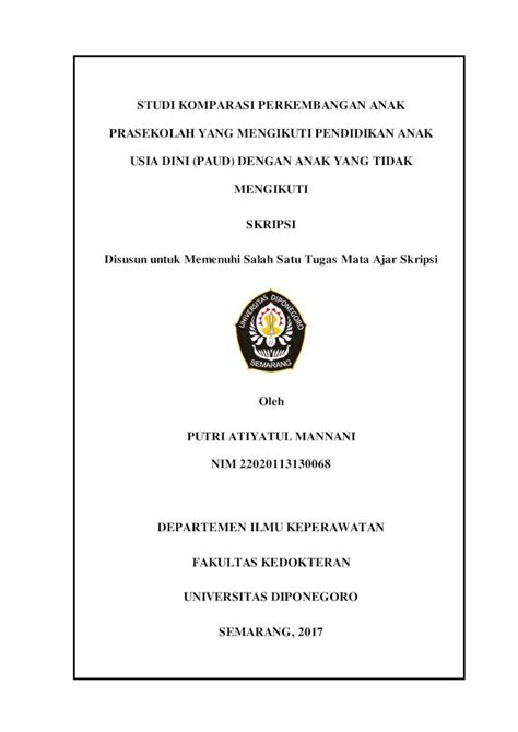 PDF STUDI KOMPARASI PERKEMBANGAN ANAK Eprints Undip Ac Id 55143 1