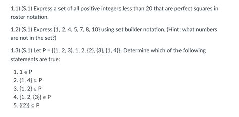 Solved 1 1 S 1 Express A Set Of All Positive Integers