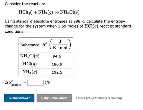 Solved Consider The Reaction Hclgnh3g→nh4cls Using