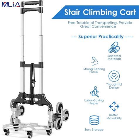 Kg All Terrain Stair Climbing Cart Hand Truck With Bungee Cord