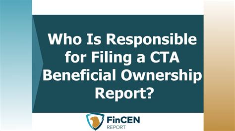 Who Is Responsible For Filing A Cta Beneficial Ownership Report Youtube