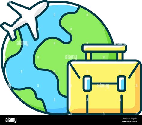 Business Travel Rgb Color Icon Stock Vector Image And Art Alamy