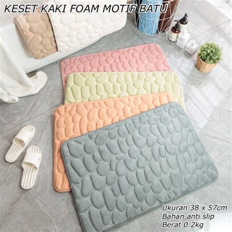 Jual KESET KAKI FOAM MOTIF BATU KESET KAKI FOAM POLOS KESET KAKI