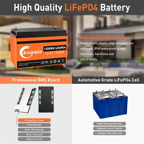 V Ah Ah Lifepo Smart Lithium Iron Battery W Built In Bluetooth