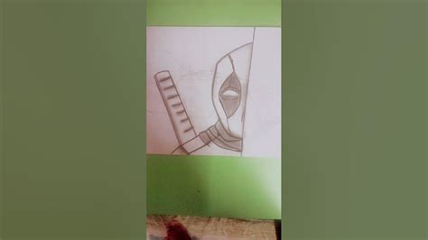 How To Draw Easy Half Face Drawing Of A Deadpoolyy Artsshort Youtube