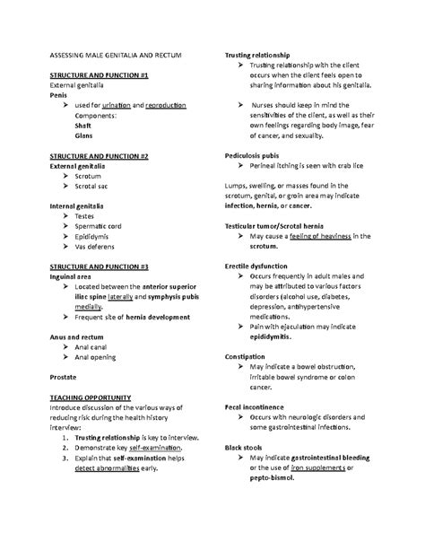 Assessing Male Genitalia And Rectum Assessing Male Genitalia And