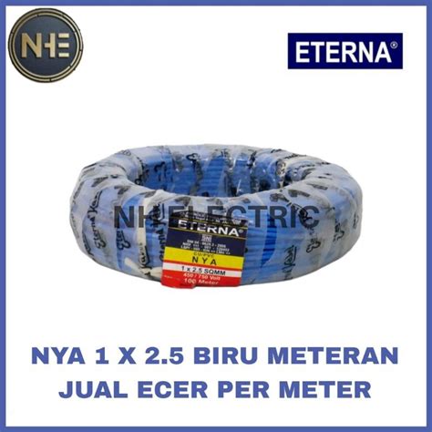 Jual Kabel Eterna Nya Kawat Tunggal Tembaga 1x2 5mm² Biru SNI Kabel